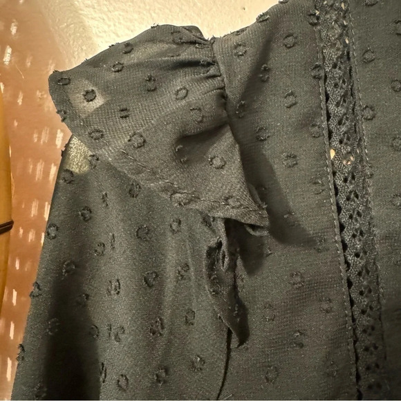 Zara Mesh Dotted Long Sleeved  Top Women Size XS - Picture 7 of 15